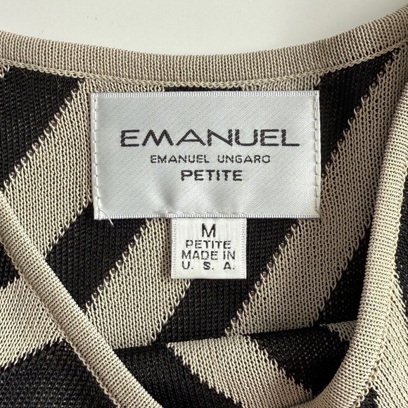 VTG Emanuel Ungaro Knit Sweater Tank Top Striped Medium M Petite Classic Capsule - Picture 2 of 5